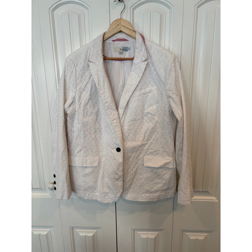 Boden White Lace Blazer Size 16